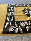 1960 Handmade Woven Wool Blanket South American Folk Art Design Latin 80  X 48 