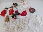 Mixed Lot Vintage Christmas Tree Ornaments Fabric Felt Lace Handmade 