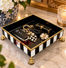 Mackenzie-childs Courtly Stripe Metal Cocktail Napkin Holder New Original Box