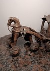 Antique vintage Indian Hindu Temple Brass Horse And Chariot carriage  8 l X 6 t 