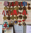 Set Of 13 Ussr Soviet Russian Military Medals   5 Badges For Captain