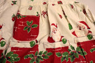 2 Vintage Christmas Aprons   Santa In Chimney   Candy Cane