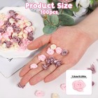 100 Pcs 15mm Satin Ribbon Bows Appliques  Mini Flowers For Crafts  Multicolou   