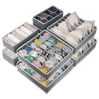 8 Pack Dresser Drawer Organizer Clothes  Foldable Underwear Drawer Gray