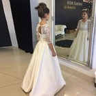 Jenniferwu A Line Flower Girl Dresses For Weddings Half Sleeve Pageant Dress