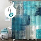 Teal Blue Shower Curtain Hooks Rings Durable Metal Shower Hooks 12 Pack Set