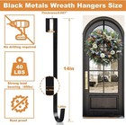 Pecula 2 Pack 14    Wreath Hangers For Front Door  Door 2 Pieces  Black 