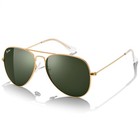 Polarized Green Aviator Sunglasses - Metal Frame  Glass Lens  Driving   Outdoor