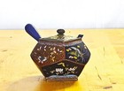 19th C  Meiji Japanese Goldstone Cloisonne Kyusu Teapot Antique 5 5 