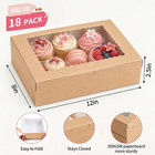 18pcs Auto-popup Brown Cookie Boxes With Window 12x8x2 5 Inch Bakery Boxes sturd