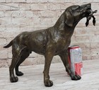 Huge Bronze Labrador Golden Retriever Hunting Dog  Bird Statue Sculpture Art