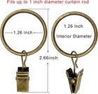 40 Pack Curtain Rings With Clips  Drapery Clips With Rings  Drapes Rings 1 26 