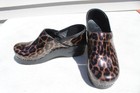 Dansko Womens Portia Mary Jane Shoes Size 38 Us 7 5 To 8 Black Leather Low Wedge