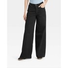 Nwt Womens Size Jeans Black Wide Leg High Waist Trendy Statement Streetstyle