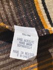 Tan Gold Brown Mexican Serape Fringed Blanket Bedspread 84  X 60  Stripes