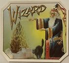 Antique 1900s Wizard Gold Embossed Cigar Label Halloween  Black Cat  Magic 