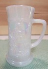 Iridescent White Milk Glass Beer Mug Stein Cup Federal Octoberfest Bar Vintage