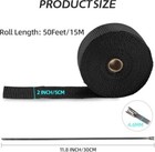 2  X 50  Black Exhaust Heat Wrap Roll For Motorcycle Fiberglass Heat Shield Tape
