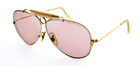 Vintage Ray-ban B l Shooters 62mm Gold Pink Aviator Sunglasses Usa