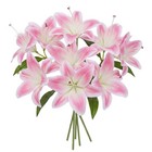 Real Touch Artificial Silk Lily Long Stem Fake Lily Flower Bouquet Wedding Home
