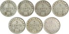 Lot Of 7 1912  1917  1929  1940    1941x3 Canadian Silver 5 Cents