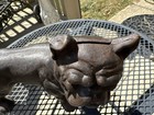 Vintage Antique Hubley  English Black Bulldog Cast Iron Dog Bank Doorstop