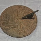 Round Dragonfly Garden Sundial  Bronze Patina Metal  Roman Numerals