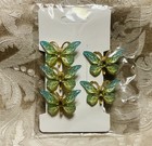 Green Gold Butterfly Hair Clip Barrette Set Of 5 Festival Boho Hair Jewelry