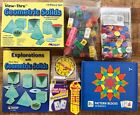 Lot Math Manipulatives Primary Elementary Homeschool-blocks-cubes-discs-clock-