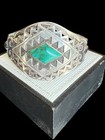 Vintage Native American Sterling Silver Phoenix Turquoise Cuff 6   