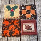 Vintage Holiday Pot Holders Christmas Halloween Quilted Trivets Handmade Kitchen