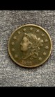 1833 Coronet Head Large One Cent  Vf Dark Brown Copper