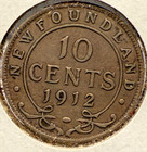 1912 Newfoundland Ten Cents Canada Edward Vii Silver 10   Km  14 Sp4992