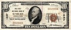 1929  10 Vf Sunbury Pennsylvania Pa Charter  1237 National Bank Note Currency