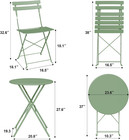 3-piece Folding Bistro Set  Outdoor Patio Furniture Set With 2 Chairs   1 Table 