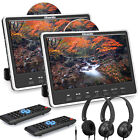 2 X 12  Car Headrest Screen Rear Seat Tv Monitor Hdmi Av In Out Usb Sd Headsets