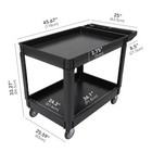 45x25  Service Utility Cart 2shelf Heavy Duty For Warehouse Garage Manufacturing
