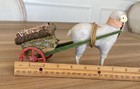 Sheep W  Rolling Wagon - Ragon House - Usa - Vintage Folk Decor - Broken Foot