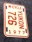 1977 Yukon Territory Motorcycle License Plate Canada 726  77 Yt M c Tag Canadian
