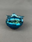 Steuben Glass Blue Aurene Iridescent 2       Master Open Salt