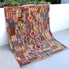 6x5 Handmade Afghan Chobi Kilim Rug Colorful Veg Dye Hand Woven Turkish Woolen