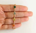 14k Yellow Gold Filled Multicolor Crystal  Anklet Bracelet  10  Long - Ank114