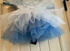 Toddler Girls Ballet Dance Leotard Tutu Dress Blue Spring Floral Size 1-2 Years
