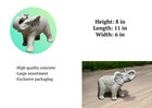 Concrete Elephant Garden Statue 8  Outdoor Decor Animal Sculpture Yard Figurine