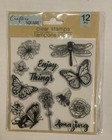 Crafter s Square 12 Piece Clear Stamp Sets - Butterflies   Hummingbirds