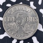 1922 Canada 5 Cents Lot f3688