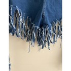 Jean Shorts Cut Off Womens Xl Fringes Stretch Denim Boho Western Streetwear