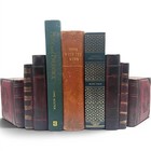 Vintage Faux Book Bookends Pair Heavy Resin Burgundy Dark Academia Library Decor