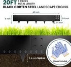 40 l X 8 h Black Metal Garden Landscape Edgings Steel Egdes For Patio Yard Lawn