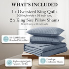 Oversized King Quilt Set  Blue Bedspread King cali